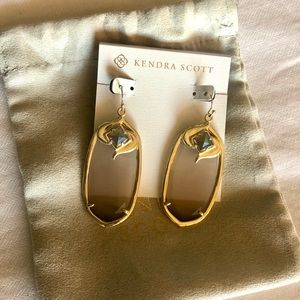Kendra Scott statement earrings multi stone gray